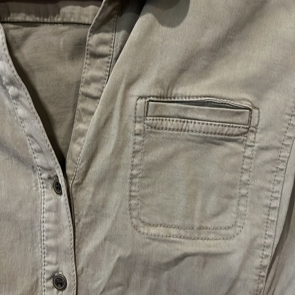 J Jill army green shirt dress, 8P - Picture 6 of 9